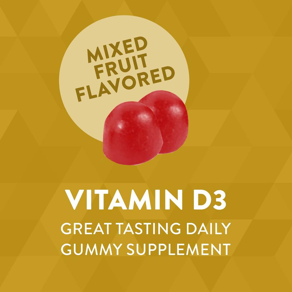 Nature'S Way, Vitamin D3 Gummies, Mixed Fruit, 50 mcg (2,000 Iu), 120 Gummies (25 mcg (1,000 Iu) per Gummi)