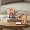Wooden Animal Ornament Capybara Bear Desk Companion Crying Animal Motivational Sign for Office Desk Decor Stress Relief