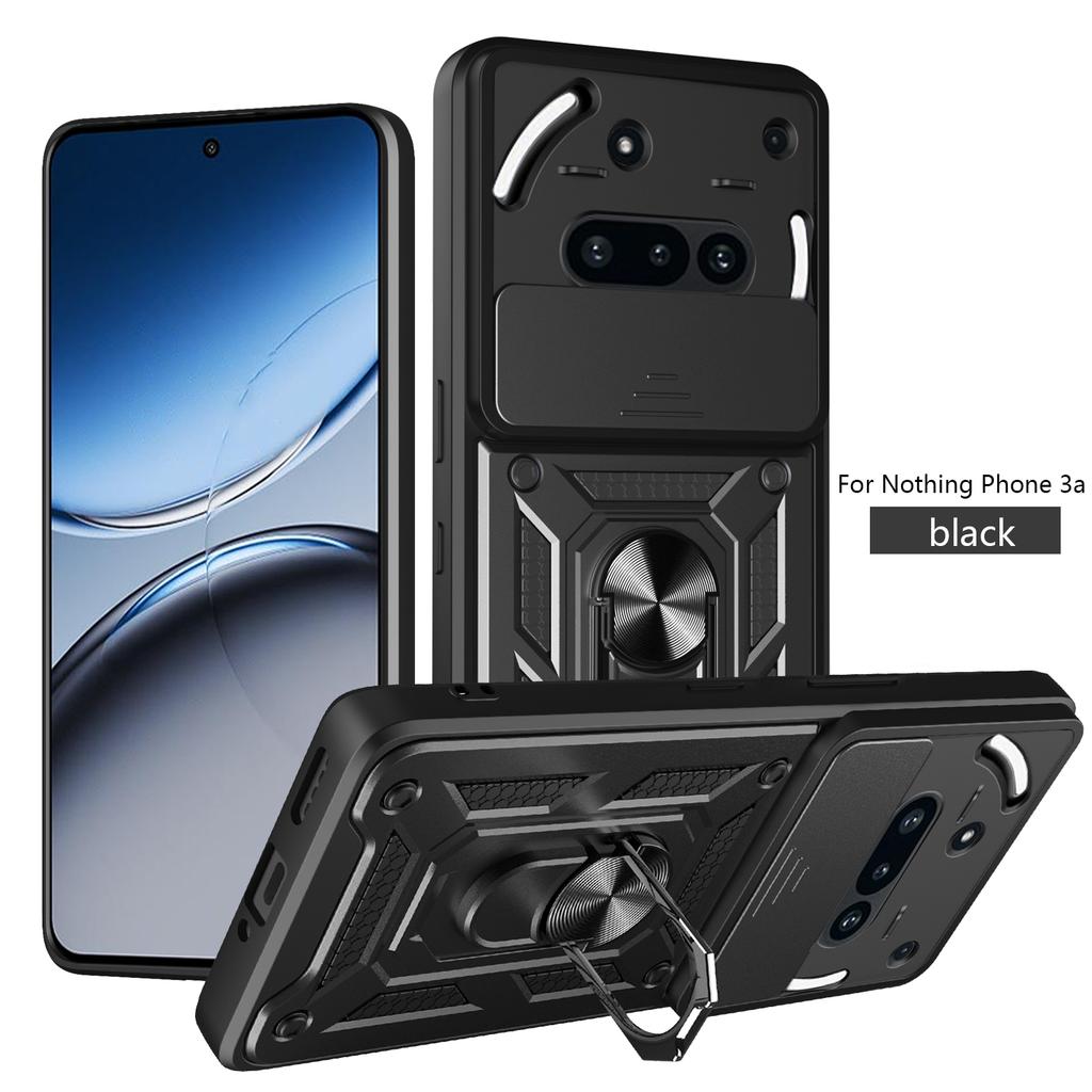 Чехол для Nothing Phone 3A Чехол для Nothing Phone 3A A059 Магнитное кольцо-держатель Бронированный чехол для телефона Защитная задняя крышка со шторкой для камеры