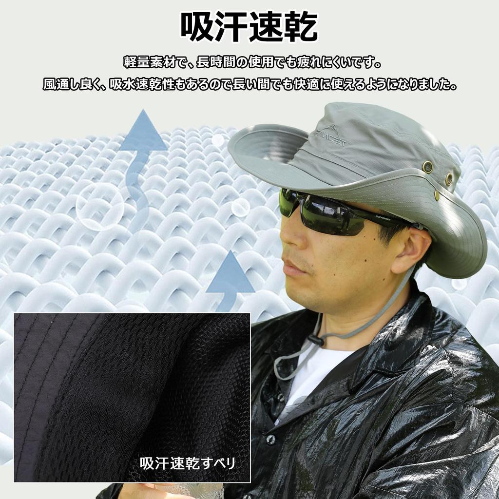 Safari Hat Mesh Adventure Hat Foldable Boonie Hat Stylish Fishing Hat Fishing Military Hat Sun Hat Hat Removable Chin Strap Spring Summer Autumn Wide