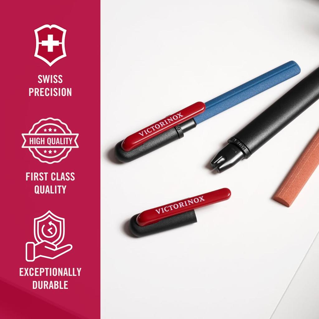 Victorinox Двойной нож Портативная точилка-карандаш с керамическим стержнем Портативное решение для заточки прямых лезвий Точилка, форма ручки, V-образный наконечник, [4.3323]