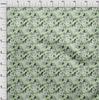oneOone Cotton Flex Green Fabric Watercolor Floral Craft Projects Decor Fabric Printed By The Yard 40 Inch