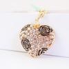 Creative Crystal Rose Alloy Heart Keychain - Women's Bag Accessory & Couple Pendant
