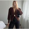 Elegant V Neck Knit Cardigan Women Loose Hollow Out One Button Sweater Female Autumn Winter Soft Solid Color Lady Knitwear