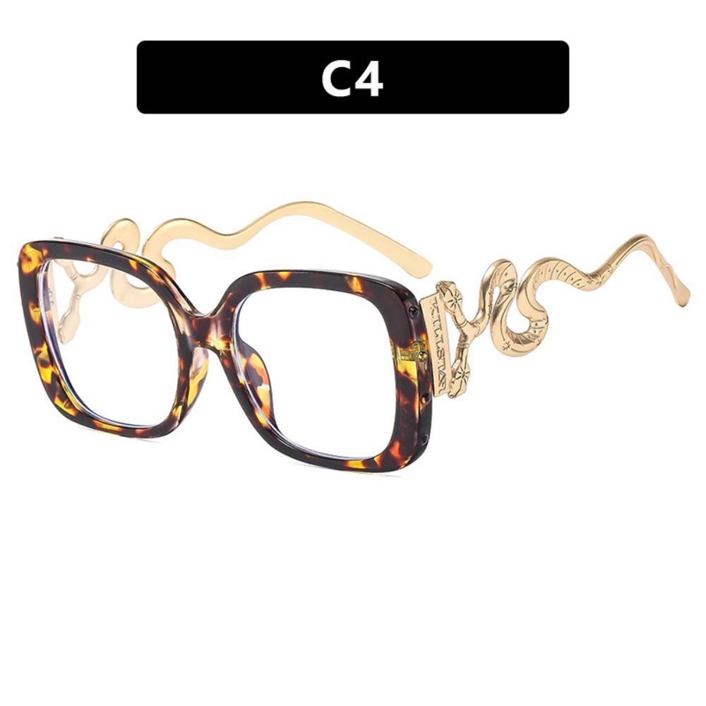 Square Snake Leg Large Frame Flat Mirror For Women New Home Anti-Blue Light Glasses Frame Retro Personalized Party Glasses Frame