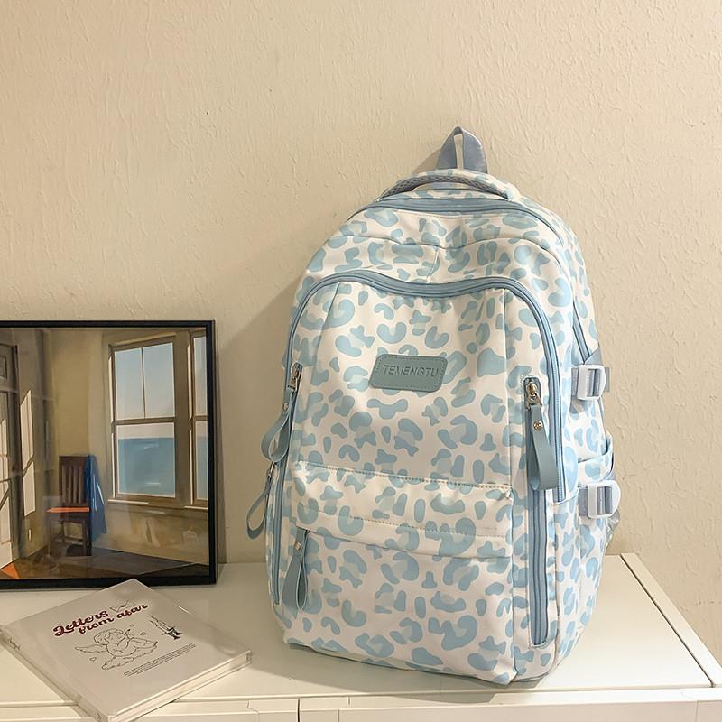 Nylon Cow Pattern Backpack For Women With 20l Capacity For Daily Use