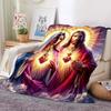 6 Size Merciful Jesus Christian God Flannel Art Blanket Throw Sofa Bed Cover Four Season Soft Fluffy Quilt Blanket Flannel Throw