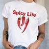 Графические футболки Spicy Life с принтом перца чили Футболки в гранж-эстетике Смешная футболка Свободная уличная одежда Женские топы Женская одежда