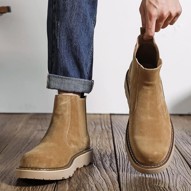 Мужские челси средней высоты, ботинки Мартина в британском стиле, ретро, мужская обувь, осенние дезерты, универсальные короткие ботинки 2229-M