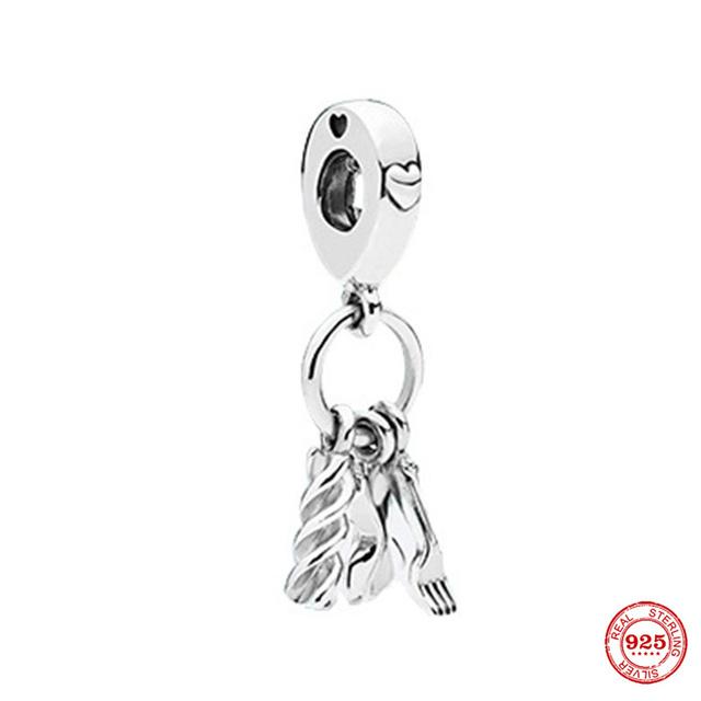 Новые ювелирные изделия из стерлингового серебра 925 пробы, подвеска для дома, пара, кулон, книга, бусина, подходит для женщин, оригинальный браслет, подарок