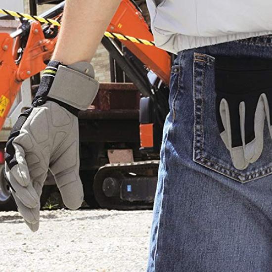 Перчатки Fuji Gloves Work Tengyu 0025, Антивибрационные перчатки, Средние, Черно-серые,