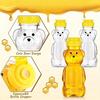 240ml Plastic Bear Honey Bottle Jars Empty Honey Squeeze Container with Flip-lid Reusable Bear Shaped Juice Bottle for Syrup Sauce Storing Dispensing