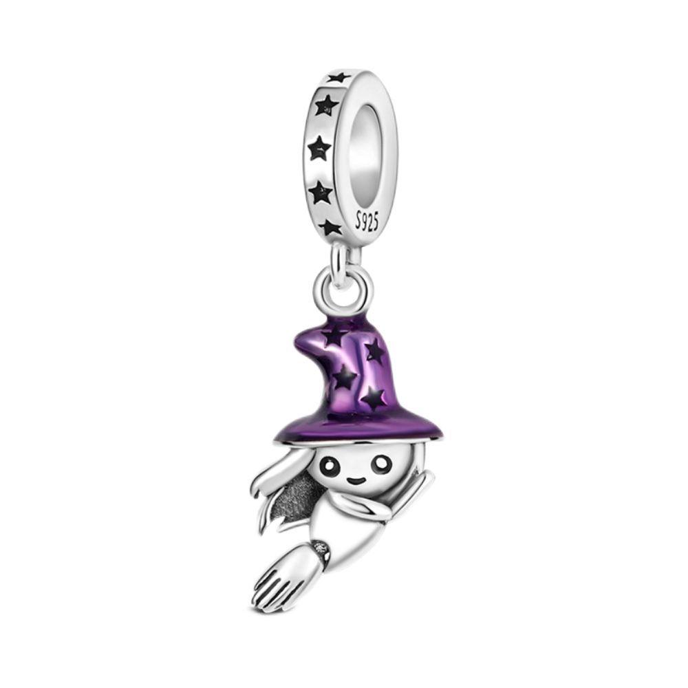 Funny Halloween Charms Copper Pumpkin Ghost Witch Magic Hat Pendant Bead Fit Original Bracelet Necklace Diy Jewelry