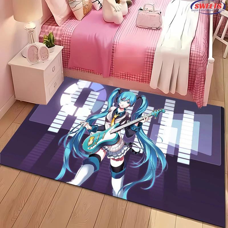 Новый виртуальный ковер H-Hatsune MM1ku для гостиной, мультяшный, для детской спальни, диванный коврик, придверный коврик, напольный ковер, противоскользящий, декоративный коврик, подарок