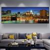 Night View Brooklyn Bridge New York City Landscape Canvas Painting Posters and Prints Wall Art Pictures Room Home Decor No Frame