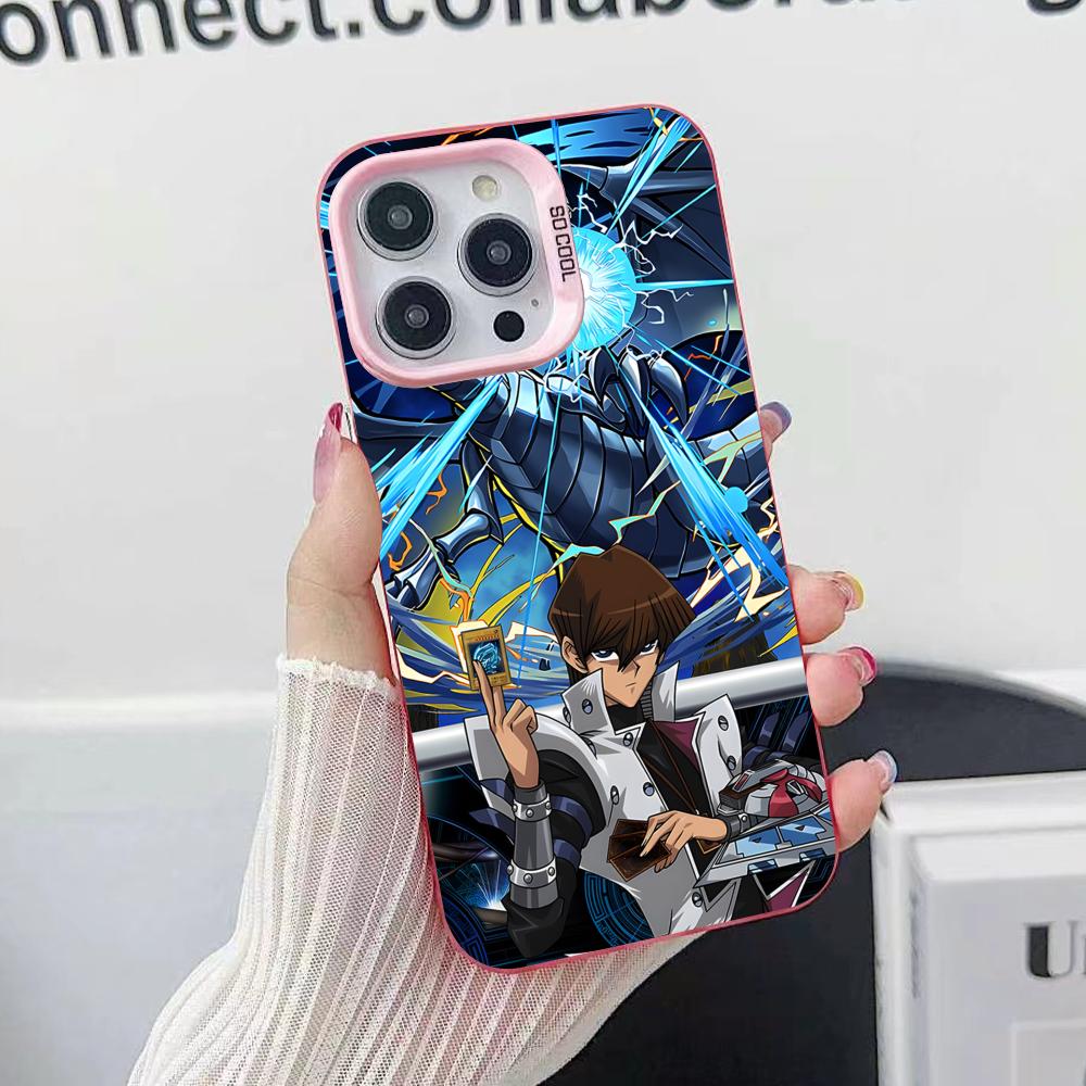 Yugioh Seto Kaiba Phone Case for iPhone 17 16 15 14 13 12 11 X XR XS Air Pro Max Plus Pink Colorful Silver Cover