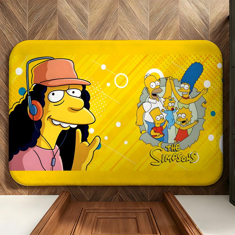 cartoon T-The S-Simpsons Floor Mat Soft Flannel Floor Mat Suitable for Entryways, Living Rooms, Bedrooms, and Bathrooms