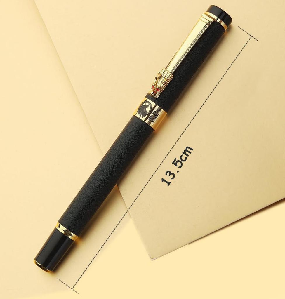 Ranvi Золотой Дракон Красные Кристальные Глаза Подарочная Перьевая Ручка с Тонким Смешанным Набором из 7 Ручек, Конвертер, Перо, Цвета,