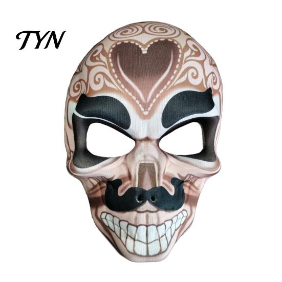 Haunted House Cosplay Accessories Day of The Dead Skull Masque, Halloween Sugar Full Face Unique Photo Prop for Parties Masquerade Party
