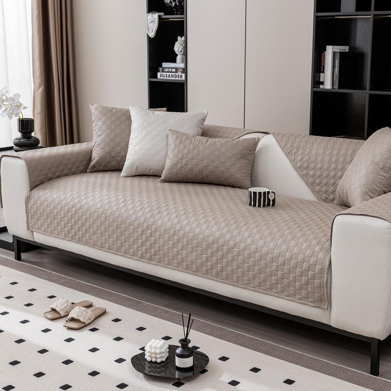 New Waterproof L-shaped Sofa Cover Plaid Fabric Universal Anti-Slip Pet Dog Kids Sofa Mat Covers Living Room Sofas Slipcovers
