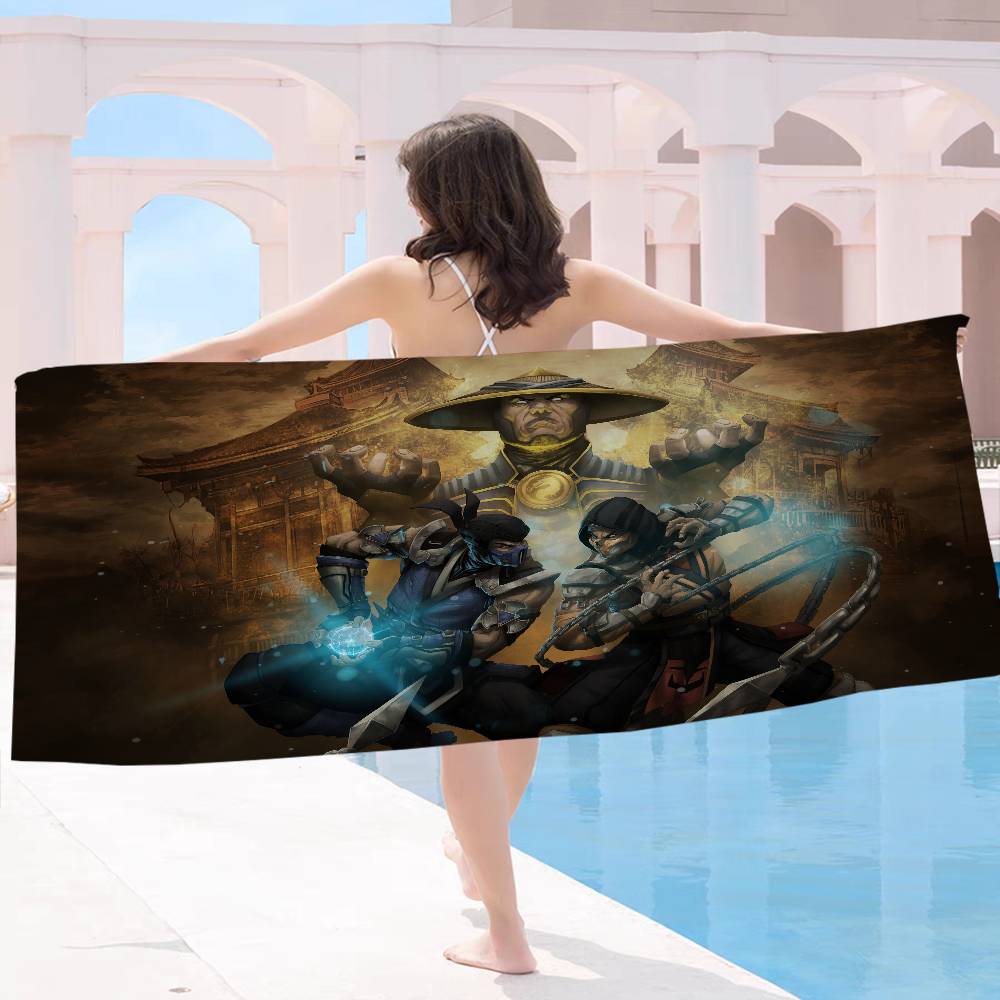 Video Game M-Mortal Kombat Microfiber Blanket Quick Drying Beach Towels Oversized Printing Super Absorbent Pool Towel Blanket