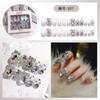 24pcs/set Press On Nails A Variety of Handmade Nail Art Butterfly Flower Wear Finished Nail Stickers Large Diamond Glitter Nail Stickers