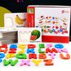 Montessori, Wooden Alphabet Cards, Children's Early Education Fruit Cognitive Cards, Kindergarten Enlightenment Puzzle Block Toy