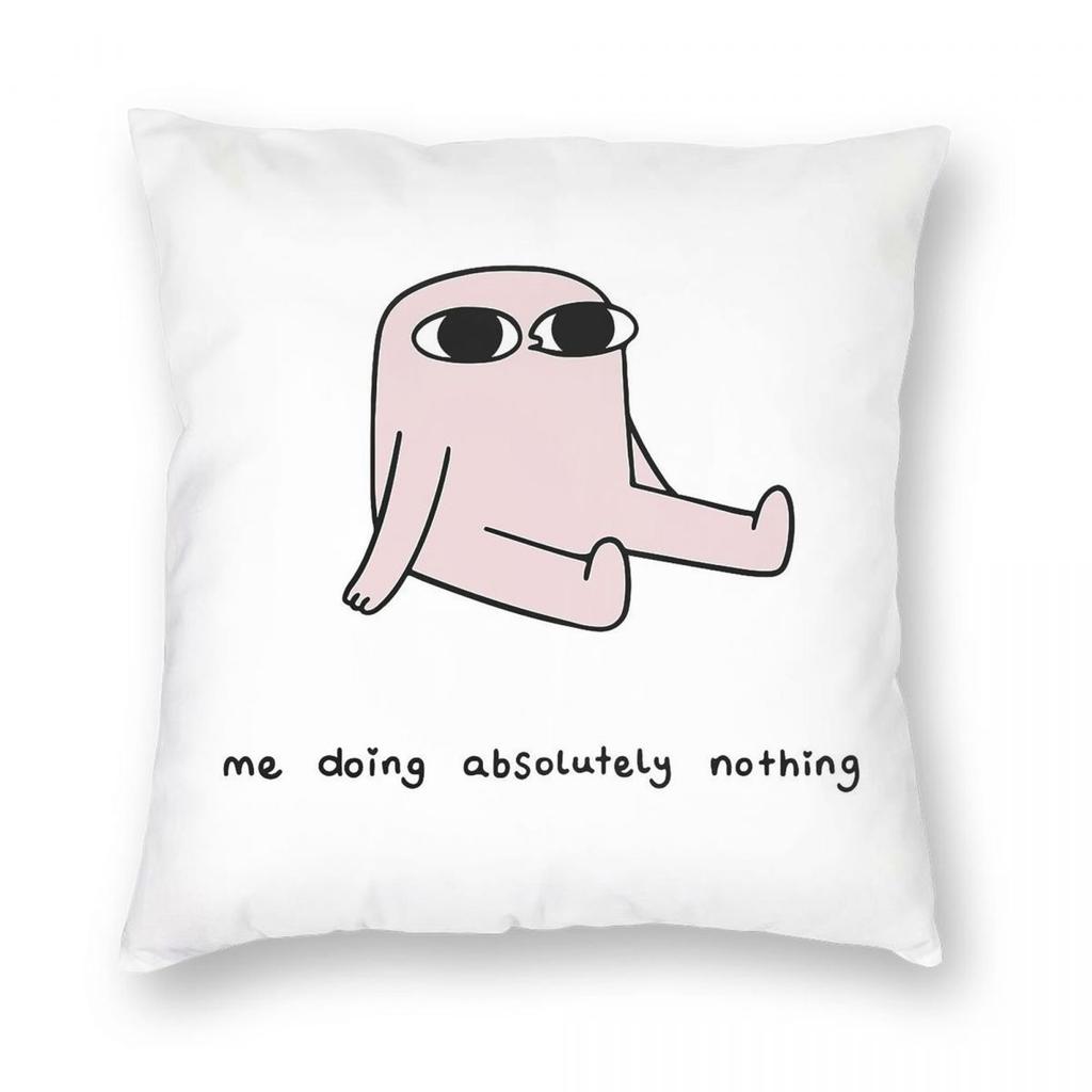 Ketnipz Doing Nothing Square Pillowcase Polyester Linen Velvet Creative Zip Decor Throw Pillow Case Home Cushion Cover