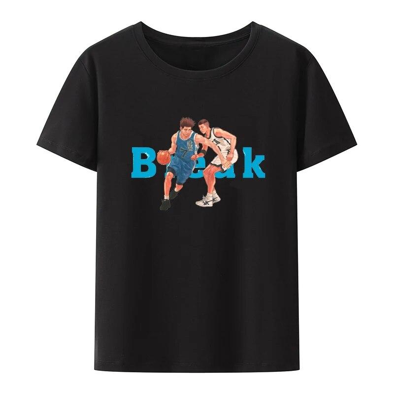 Футболка унисекс Y2k, футболка из чистого хлопка с короткими рукавами SLAMDUNK с буквенным принтом, дышащая, удобная и минималистичная