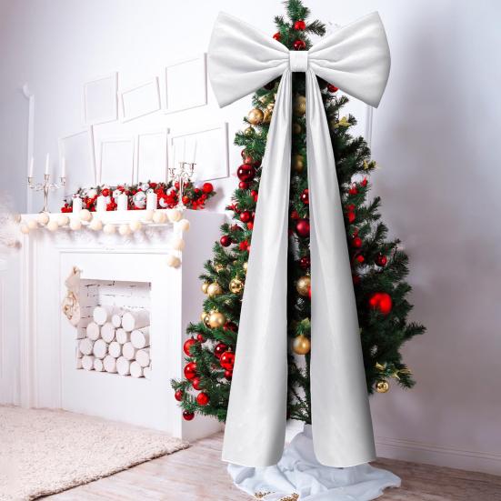 71 Inches Christmas Extra Large Velvet Bow Giant Xmas Tree Toppers Bows for Home Wreath Wall Backdrop Birthday Wedding Party Decoration