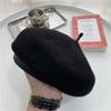 Осенне-зимний темпераментный берет женский высококлассный сенсорный новый шерстяной большой окружности головы универсальный кожаный вельветовый берет художника