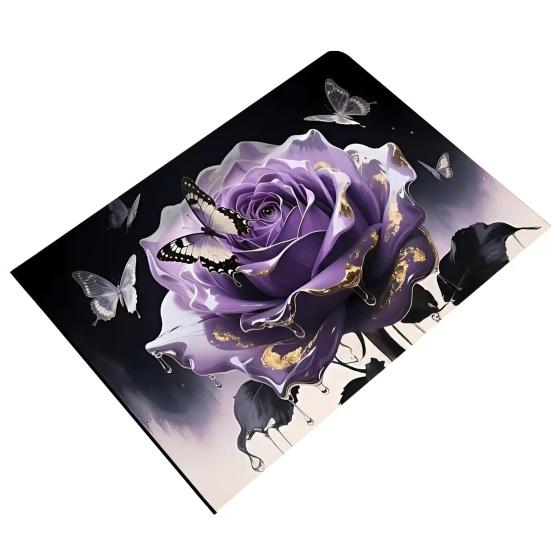 Коврик для ванной 3D Роза Реалистичный коврик с розами и бабочками Абсорбирующий нескользящий коврик для прихожей, кухни, спальни, гостиной