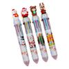 10 Colors Christmas Ballpoint Pen Cute Cartoon Santa Claus Elk Design Gift for Kids School Office Stationery