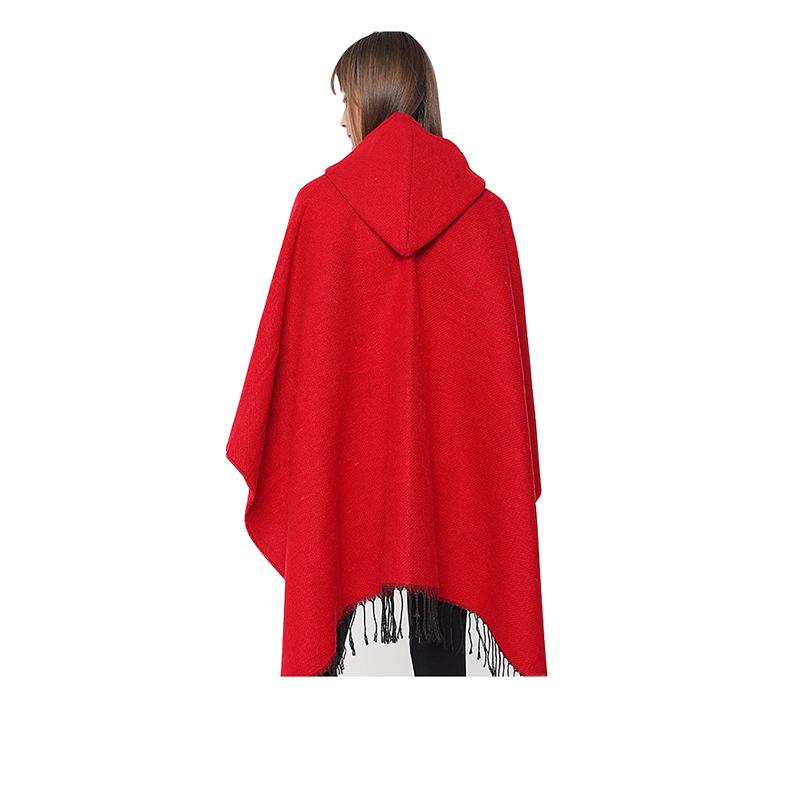Autumn and Winter Style Imitation Cashmere Scarf, Women's Retro Fringed Embroidered Hat, Thickened Shawl, Cape