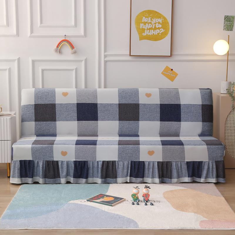 Чехол для футона без подлокотников с юбкой, раскладной, с принтом, чехол для дивана, моющийся, чехол для дивана, защитная пленка для мебели SML