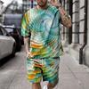 Optical Graphic Prints Sport Men's Shirt Set Shorts Set T-Shirt Outfits Outdoor Daily T Shirt Short Sleeve Crew Neck Shirt