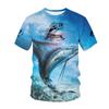 New Deep Sea Fishing Printed Tss Shirts Men's 3D Outdoor Fisherman O Collar Short-sleeved Y2k Tops Men's and Women's Hunting F