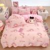 Розовый Стиль Sanrio Пододеяльник Мультяшный Комплект Постельного Белья Милый Чехол на Одеяло Queen King Full Twin Для Подростков Детской Спальни Лучшие Подарки