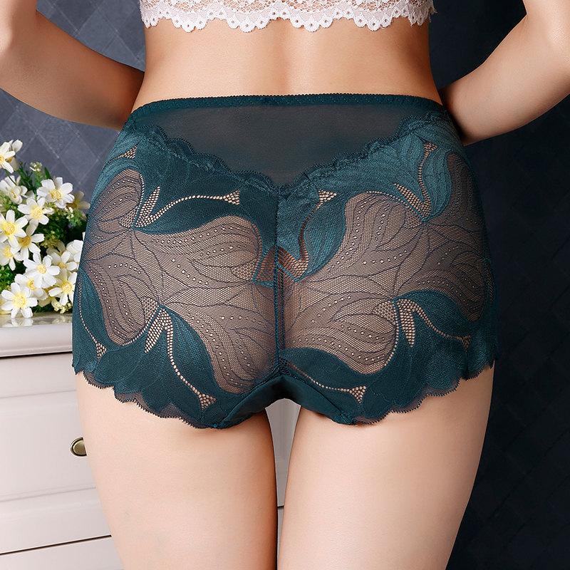 14 Color Women Ultra-thin Lace Panties Mid Waist Breathable Sexy Lingerie Europe Plus Size Briefs Abdomen Hip Lift Knickers