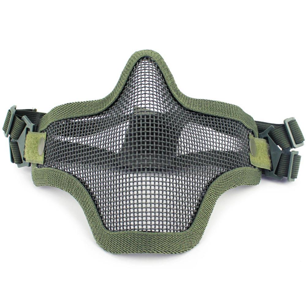 Adjustable Half Face Wire Mask Carbon Steel Steel Mesh Mask Metal Face Mask  Outdoor Sports