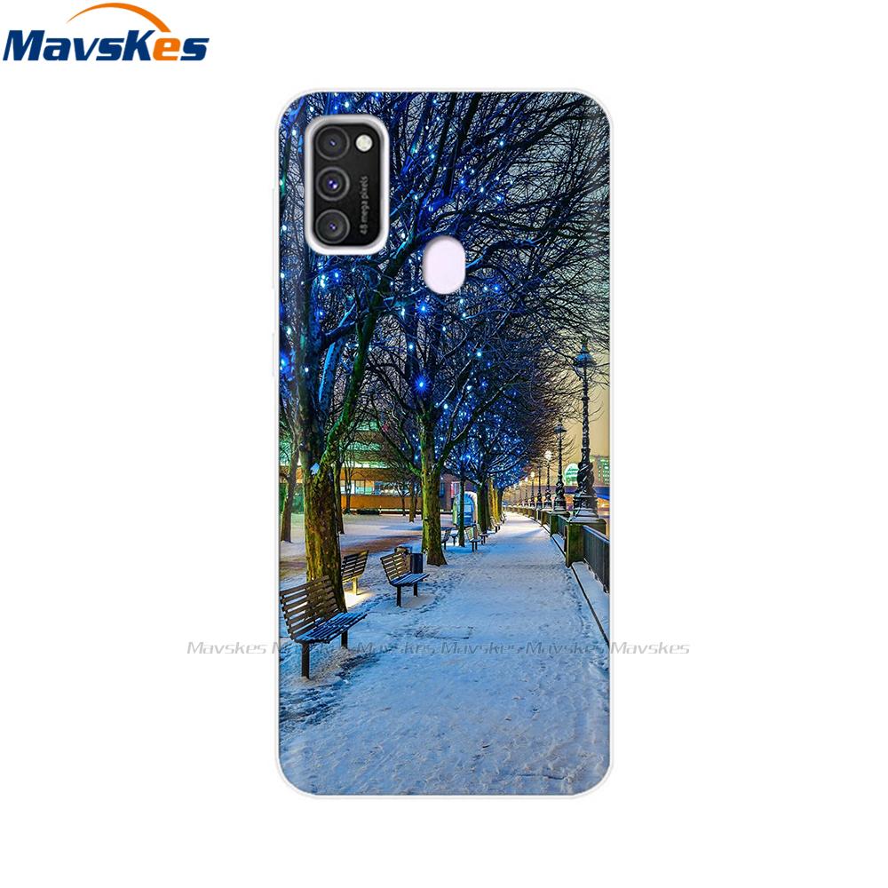 Чехол для Samsung Galaxy M21 Задняя крышка Мягкий силиконовый TPU Чехол для телефона Для Samsung Galaxy M20 M21 M30 M30s M31 Чехол Защитный бампер
