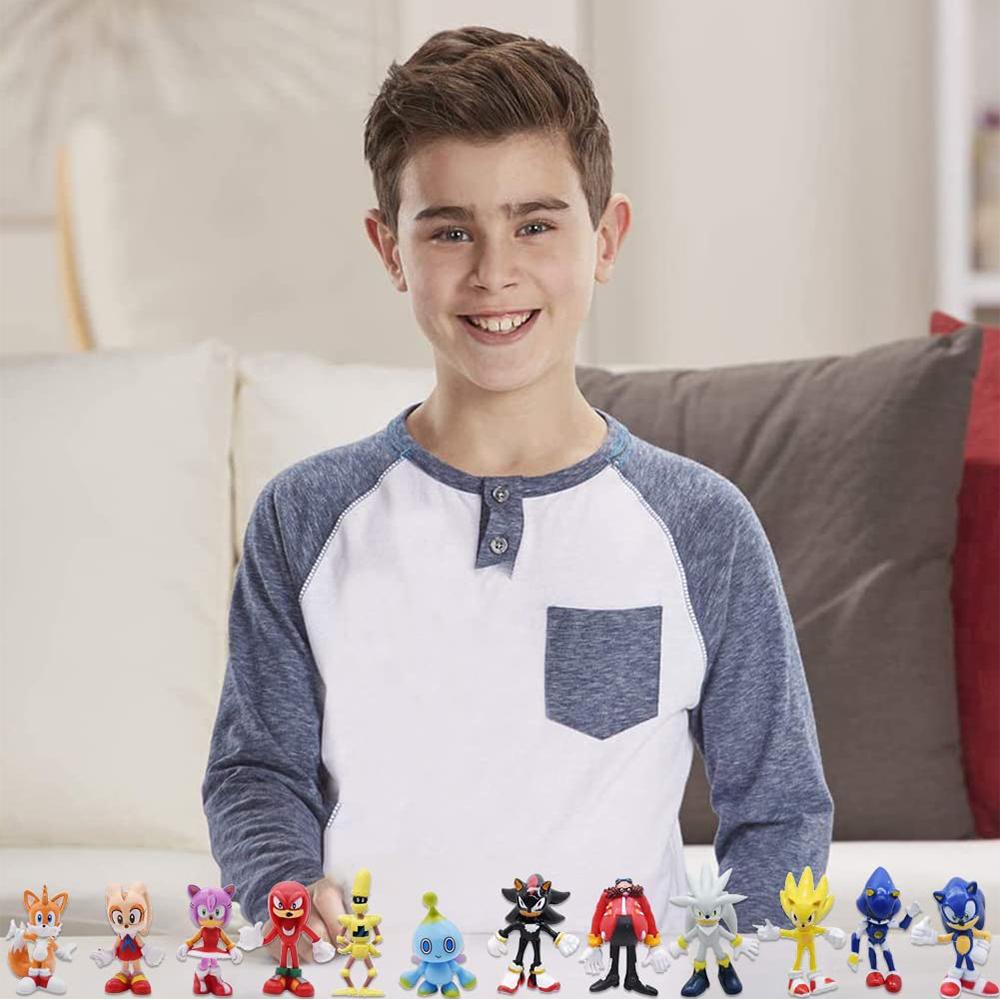 Набор из 12 мини-фигурок Соника для детского душа, дня рождения, тематической вечеринки