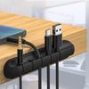 Silicone Cable Organizer: Self-Adhesive Desktop Holder and Winder for Charging Cables, Creative Gift for Home or Car.