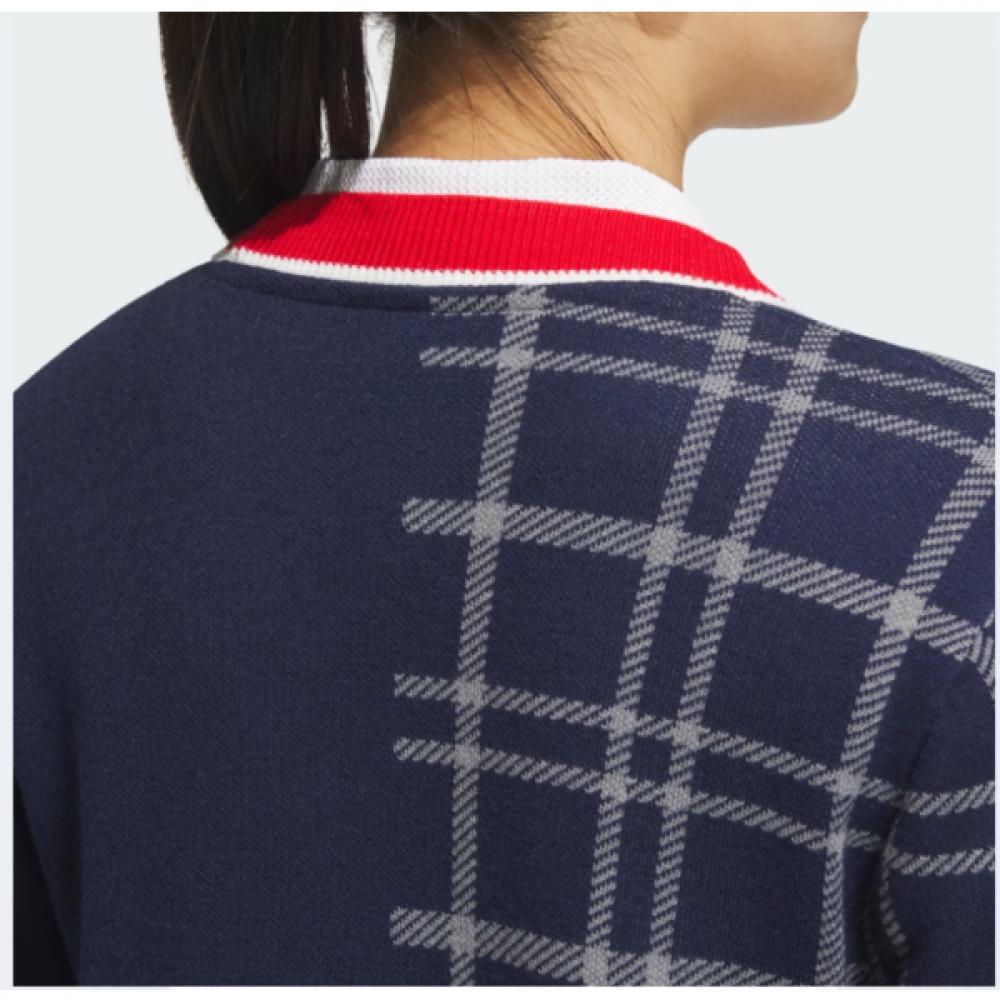 Adidas Модный пуловер для гольфа в клетку, кардиган Is4752