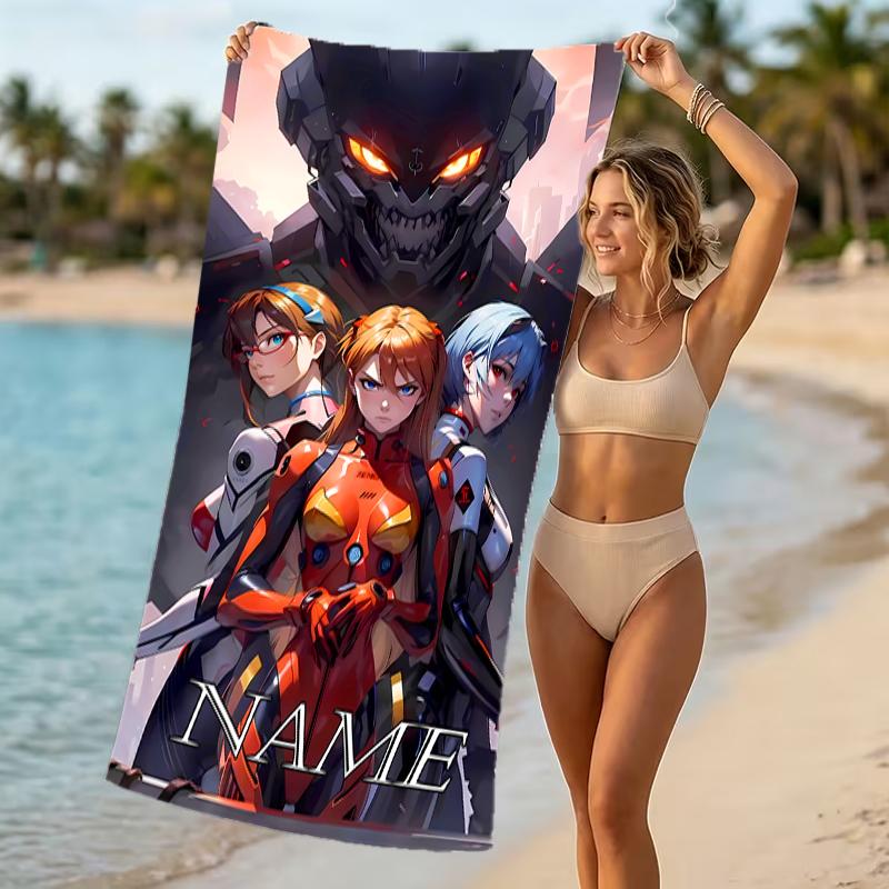 Customizable personalized beach towels Neon Genesis Evangelion themed designs.Suitable for the beach, yoga, sports;ideal as beach accessories