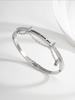 Rz Stainless Steel Crystal Chain Engraved Heart Charm Women Gold Plated Bracelet Open Bangle Famous Jewelry