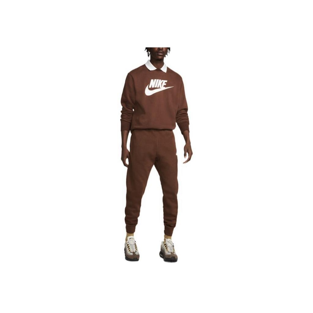 Nike Embroidered Logo Elastic Waist Casual Pants Men Bottoms Brown BV2672-259