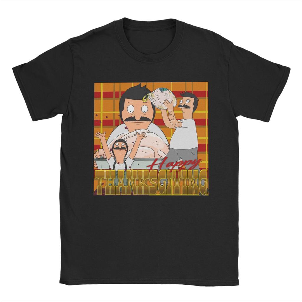 Mens Womens B-Bob Burgers Thanksgiving Song  T Shirt 100% Cotton Graphic Printed T-Shirt Happy Thanksgiving  Clothing Outfits