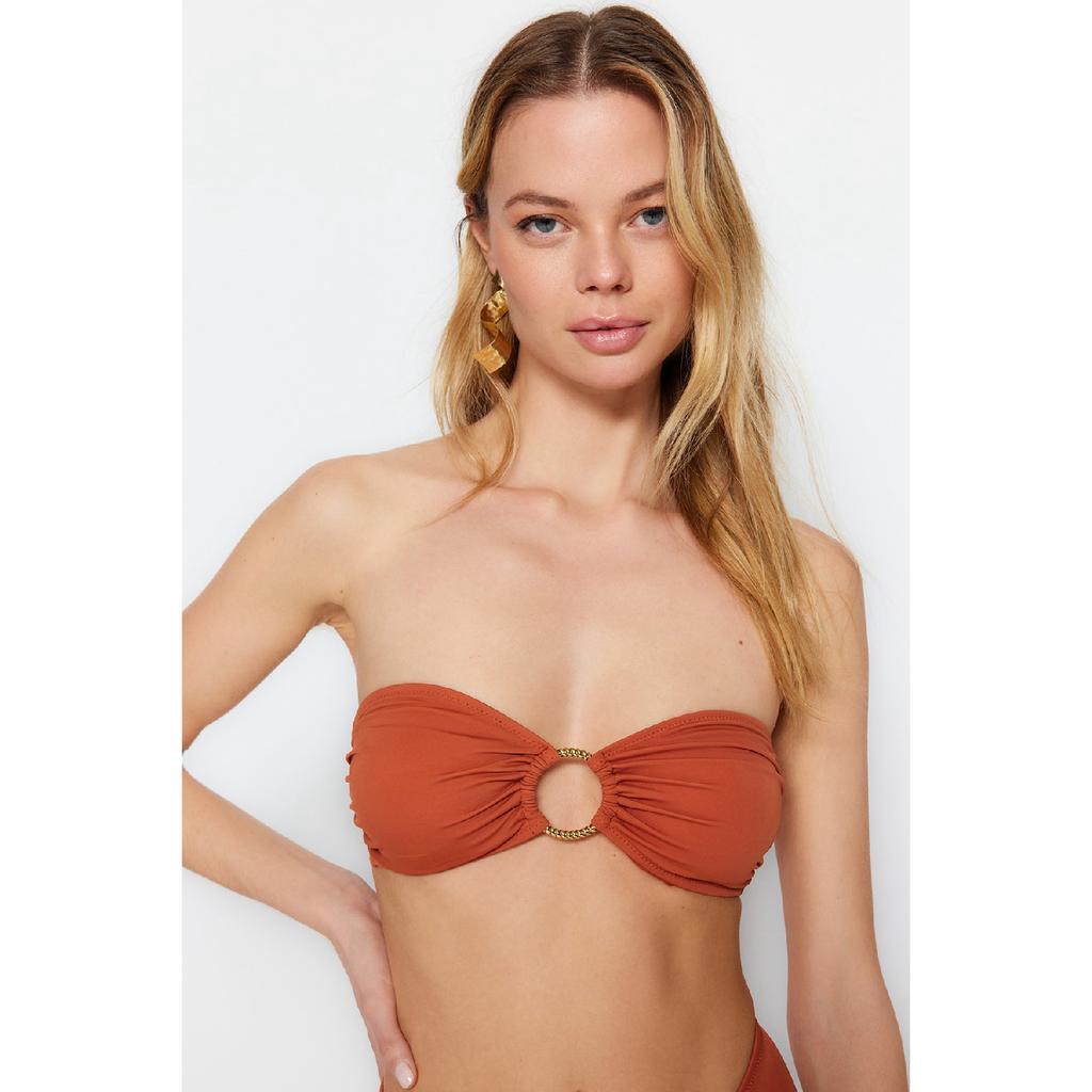 Зеленый бикини-топ без бретелек с аксессуарами Tbess22bu00001