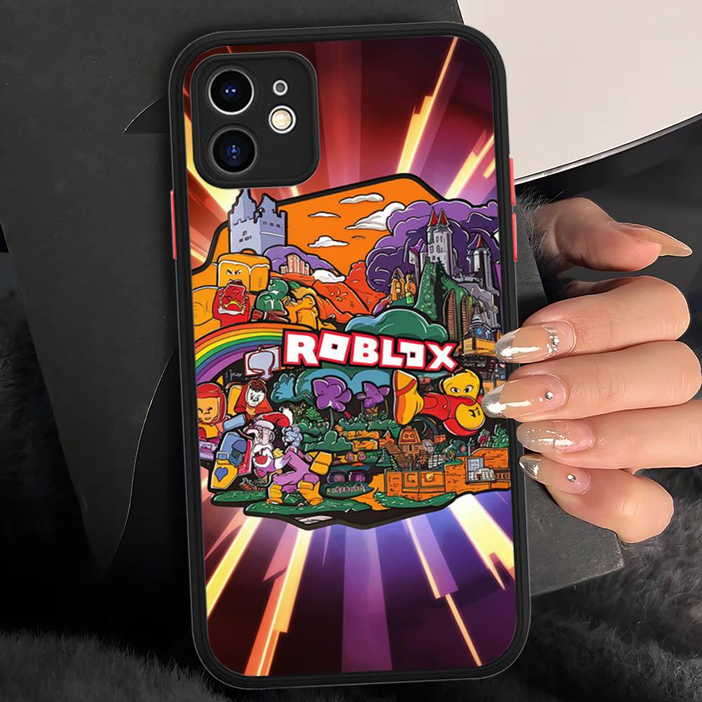 Популярная игра R-Roblox Чехол для телефона Для IPhone 16 Pro Max 15 14 13 12 11 XS MAX X Plus Конфетный Цвет Матовый ТПУ Чехол для Телефона